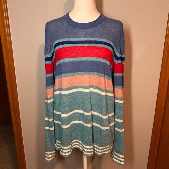 Diesel Linen blend lightweight striped men’s‎ sweater size L Vintage - Picture 1 of 12